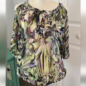 Jennifer Lopez Cold-Shoulder Blouse